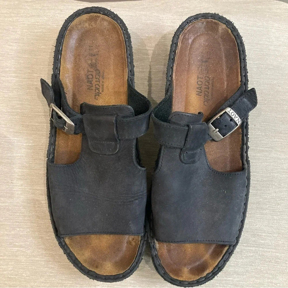 NAOT Sz 41  Leather Slip On Buckle Closure Sandals - Picture 3 of 11